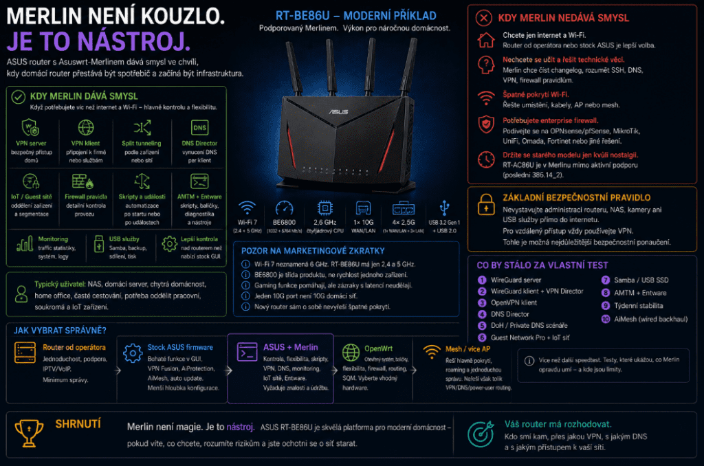 ASUS s Merlinem: kdy má smysl vyměnit router od operátora za vlastní síťový mozek 16 Bezfff nazvu